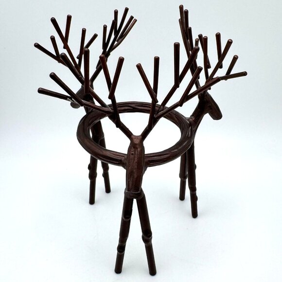 Yankee Candle Reindeer Buck Metal Votive Candle Holder Rustic Winter Decor - Picture 2 of 7